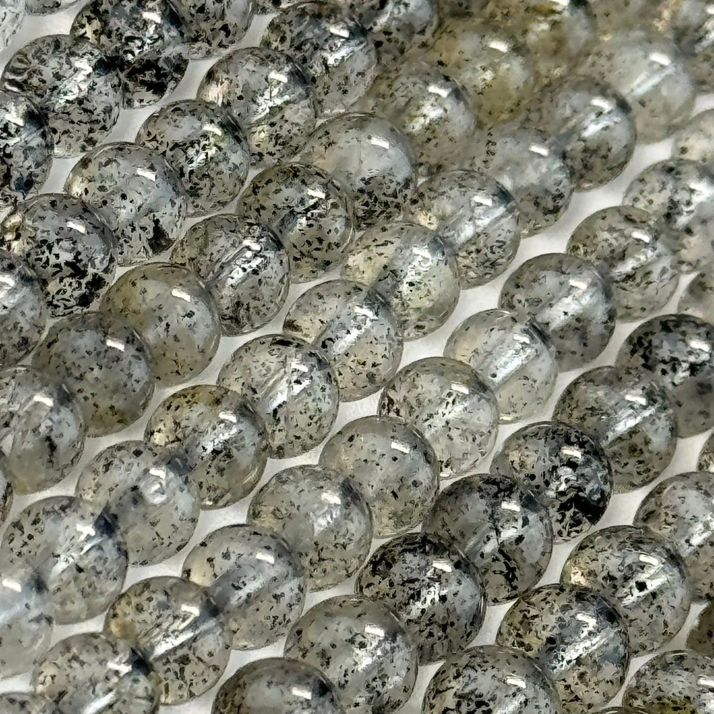 Space Mica Quartz Polished Round Beads