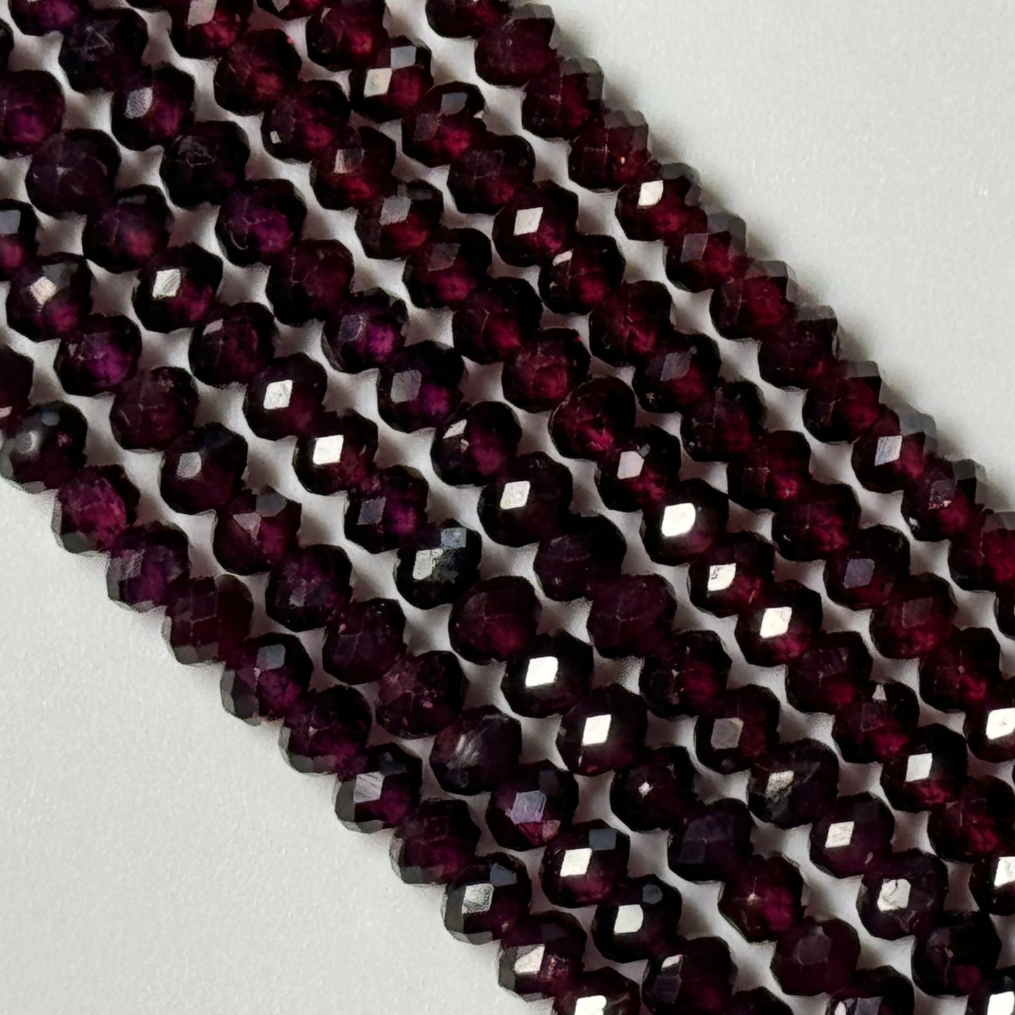 Rhodolite Garnet Faceted Rondelle Beads image 2