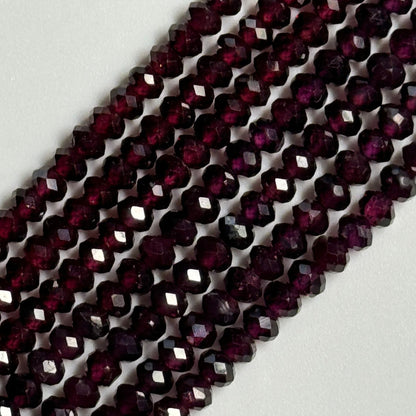 Rhodolite Garnet Faceted Rondelle Beads image 2