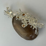 Golden Rutilated Quartz Coral Reef Pendant with Three Yellow Sapphires image 6