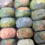 Unakite Frosted Rondelle Beads image 2