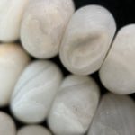 White Lace Agate Chalcedony Frosted Rondelle Beads image 1