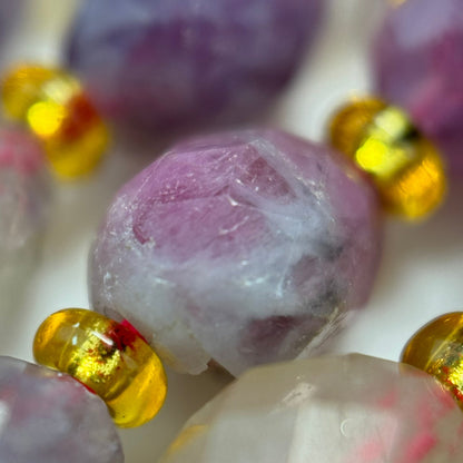 Pink Tourmaline Faceted Barrel 8 Beads image 6