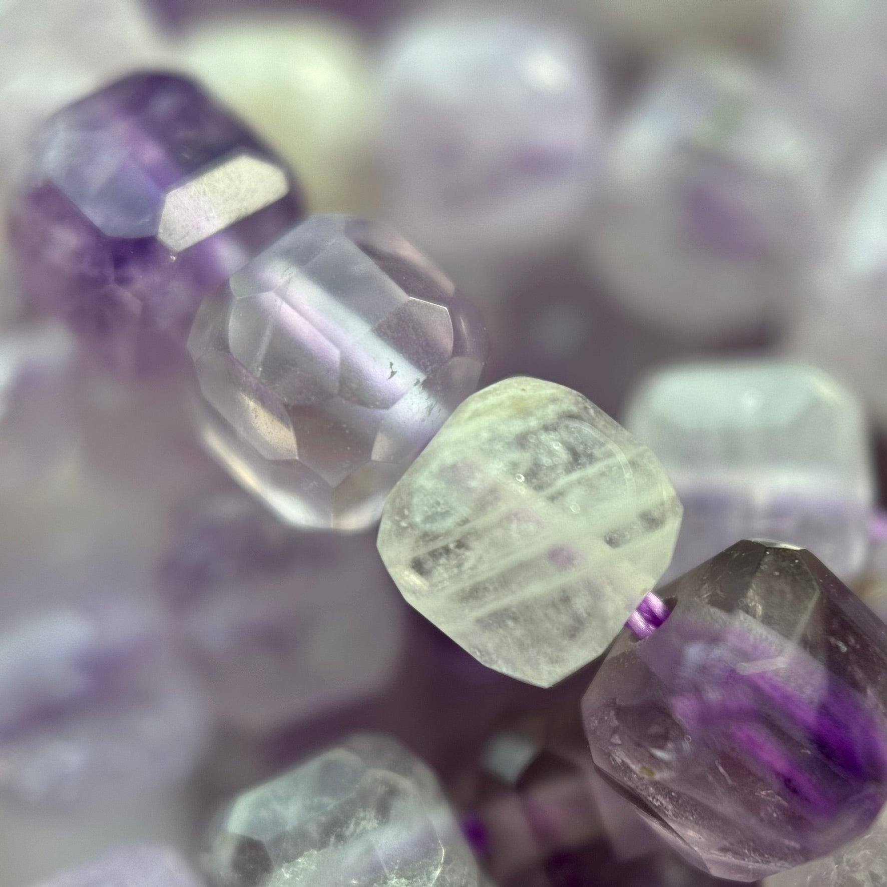 Lavender Amethyst Faceted Square Beads image 5