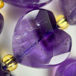 Chevron Amethyst Faceted Heart 12xï¿½12 mm Beads image 2