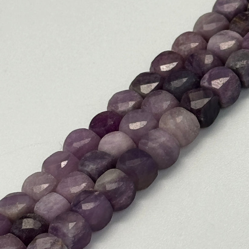 Faceted Square Semi Precious Stone Beads