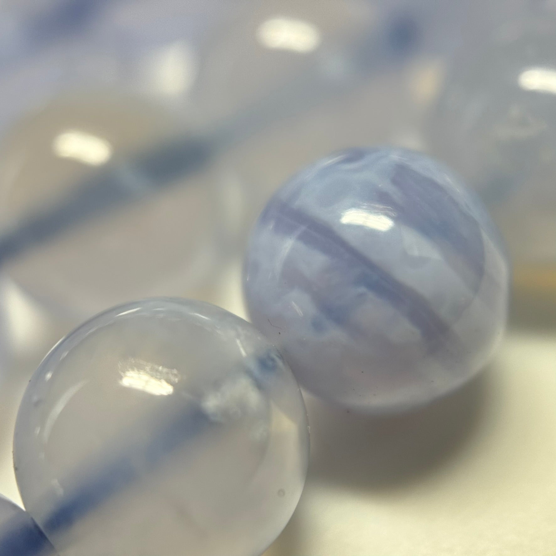 Blue Chalcedony Polished Round Beads image 1