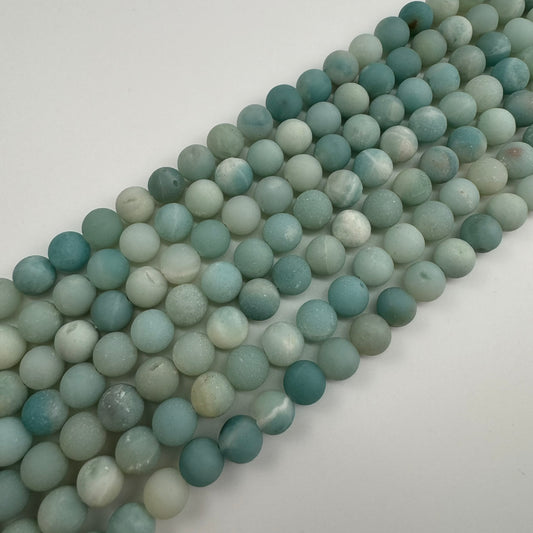 Jasper Ocean Frosted Round Matte Beads (AA Quality)