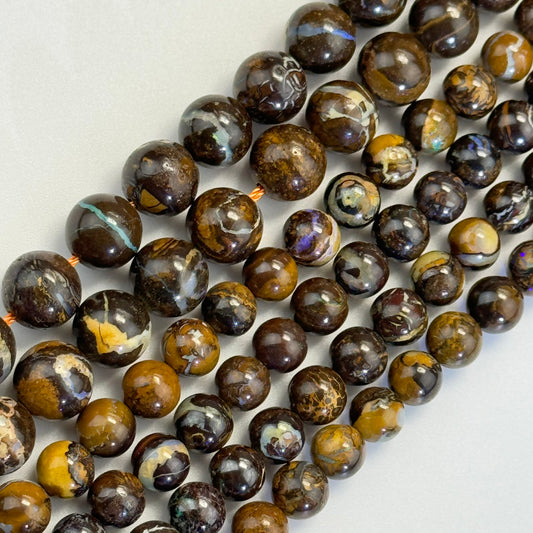 Australian AA Boulder Opal Polished Round Beads image 0