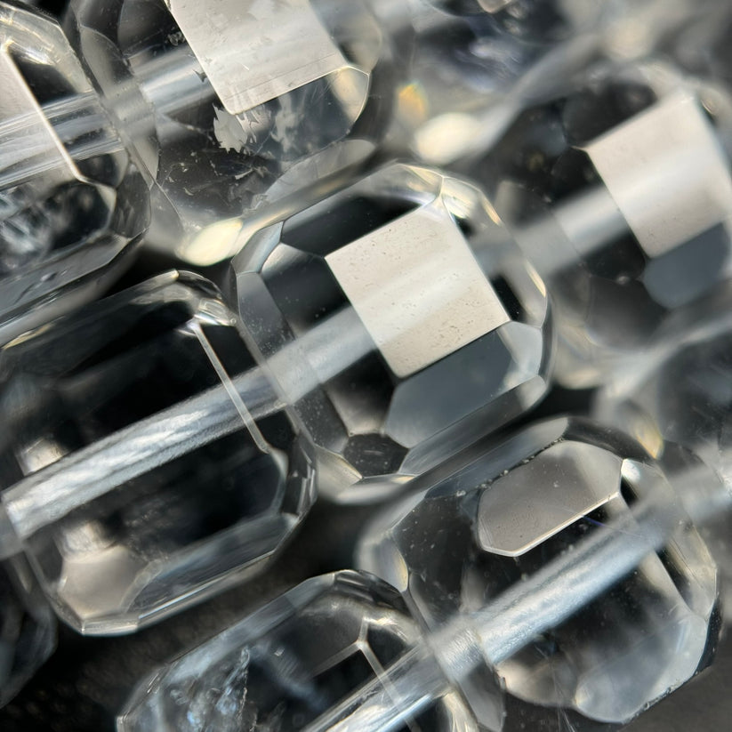 Clear Quartz Square Beads - Modern Square Cut Clear Quartz Beads for Jewelry