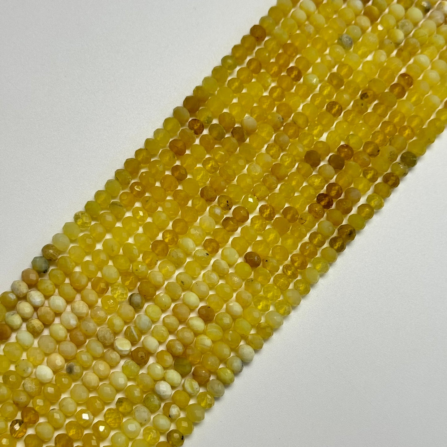 Yellow Opal Faceted Rondelle Beads (5.5x4mm) image 0