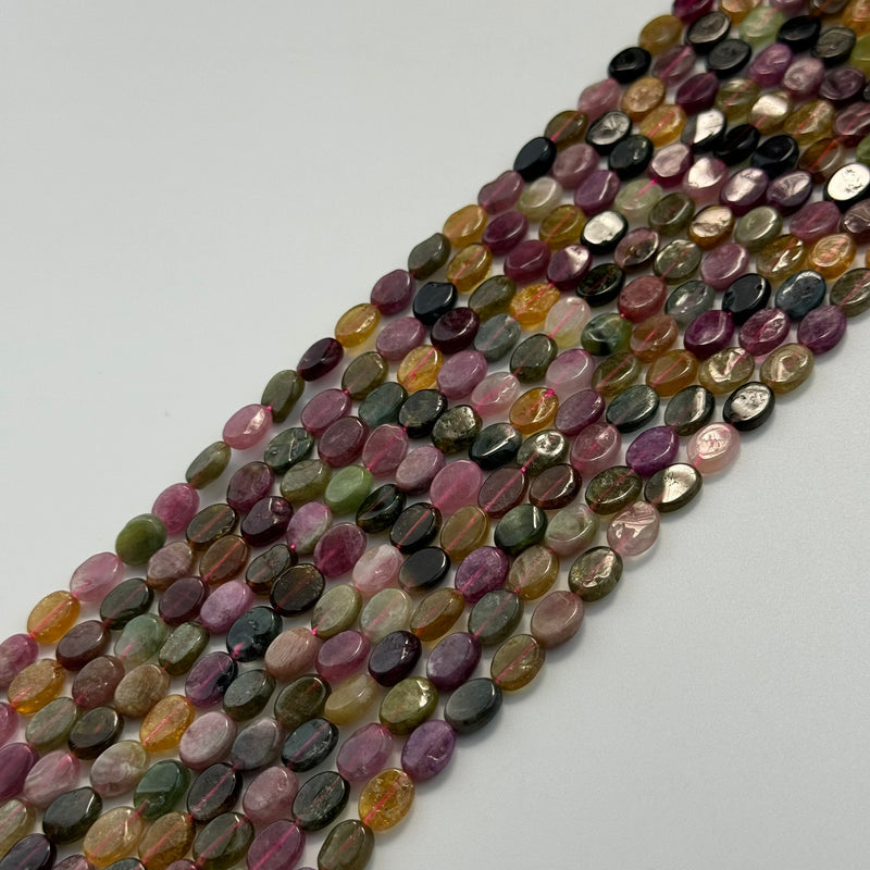 Tourmaline Flat Oval Beads