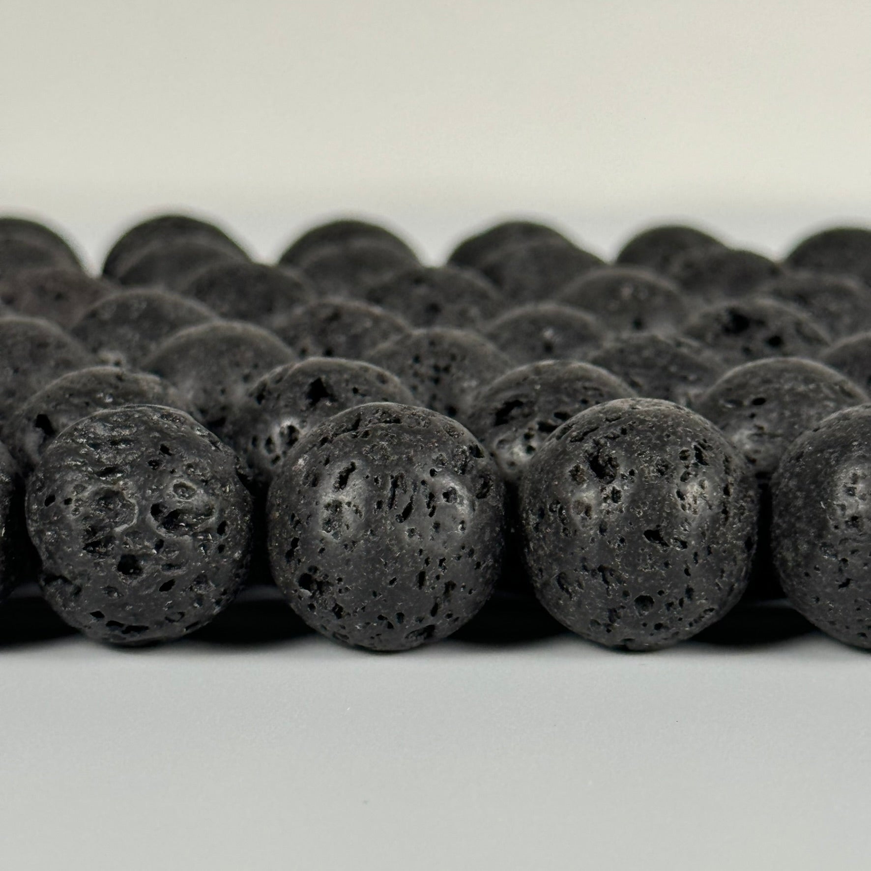 Black Lava Stones Waxed  Round Beads image 4