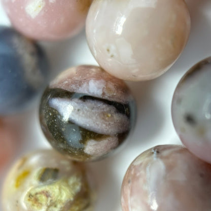 Dendritic Pink Opal Polished Round Beads image 4
