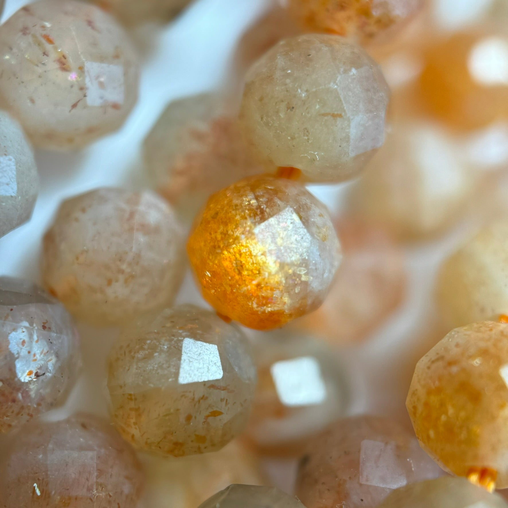 Sunstone Faceted Round Beads (Color B) image 6