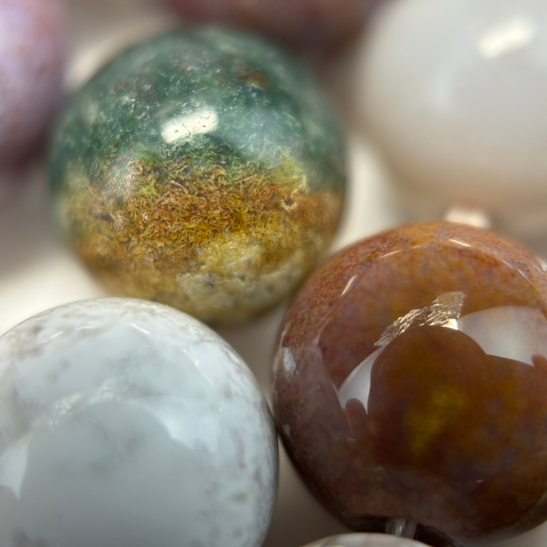 Pink Mexican Ocean Jasper Polished Round Beads image 5