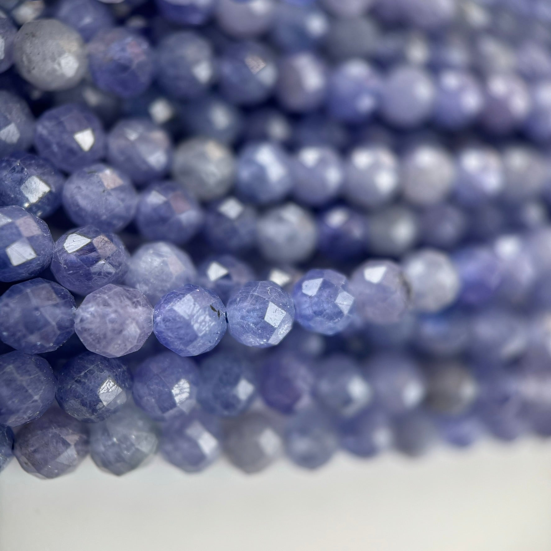 Tanzanite Faceted Round Beads - AA Quality image 1
