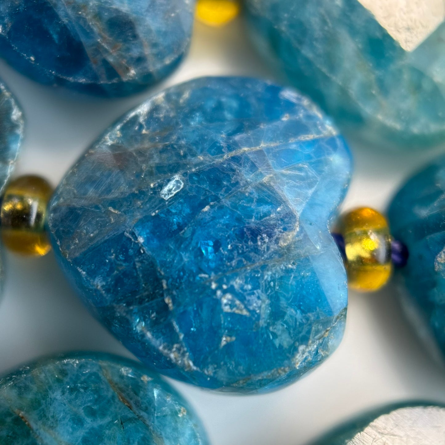 Blue Apatite Faceted Heart Shaped Beads image 3