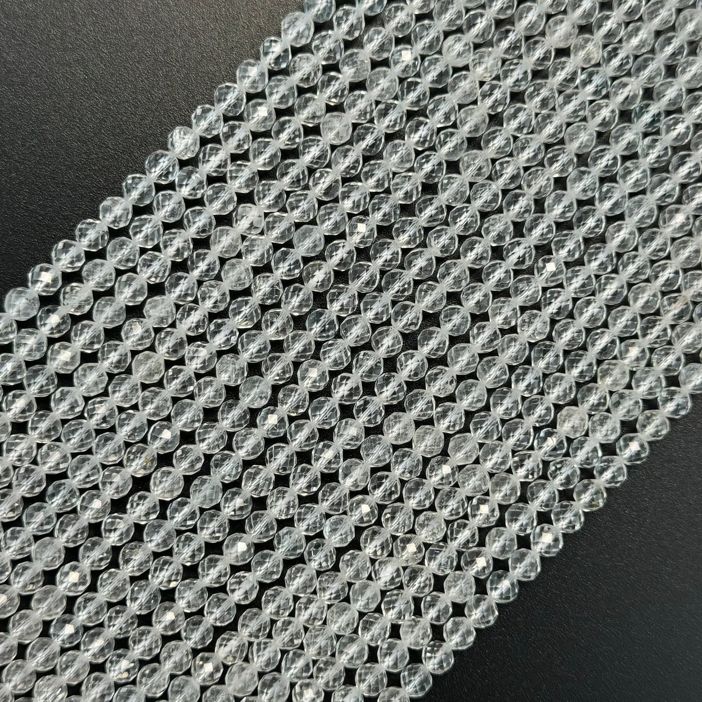 White Topaz Faceted Round Beads image 0