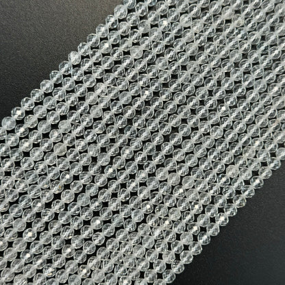 White Topaz Faceted Round Beads image 0