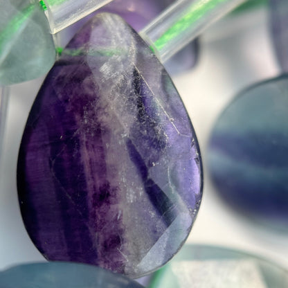 Rainbow Fluorite Faceted Pear Shape Beads image 4