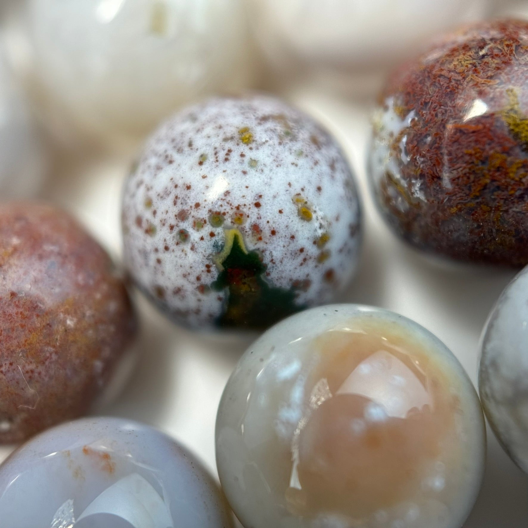 Pink Mexican Ocean Jasper Polished Round Beads image 2