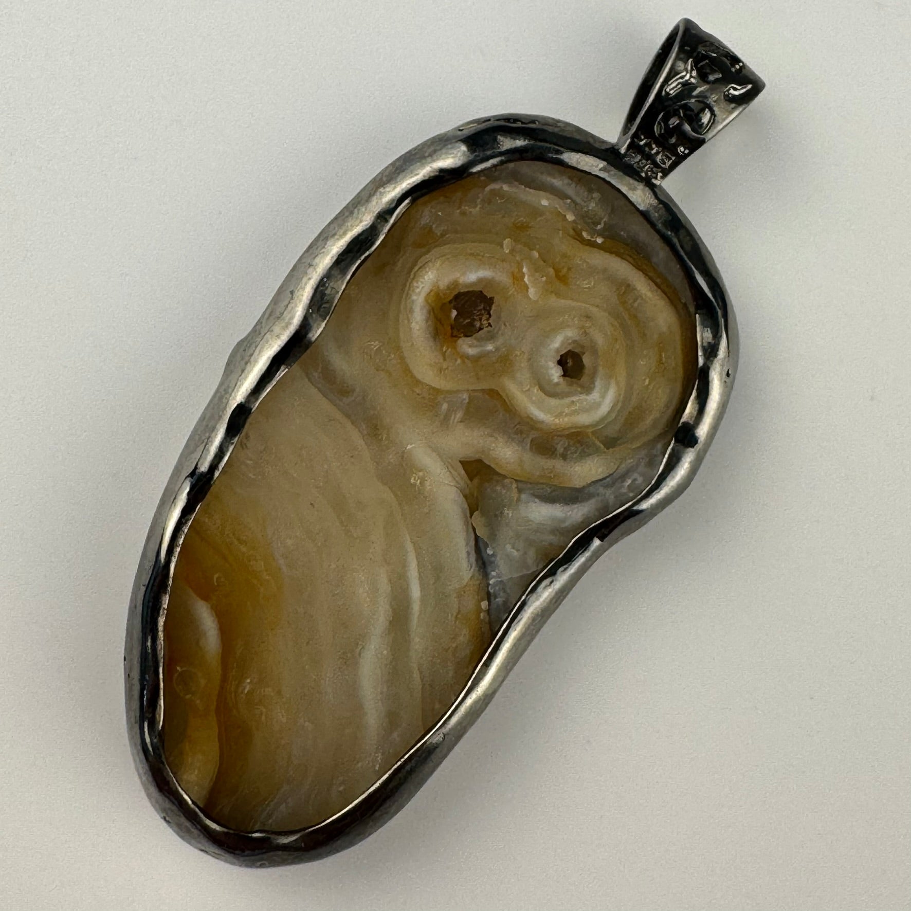 Druzy Chalcedony Quartz Coral Reef Black Rhodium Pendant with Yellow Sapphire image 5