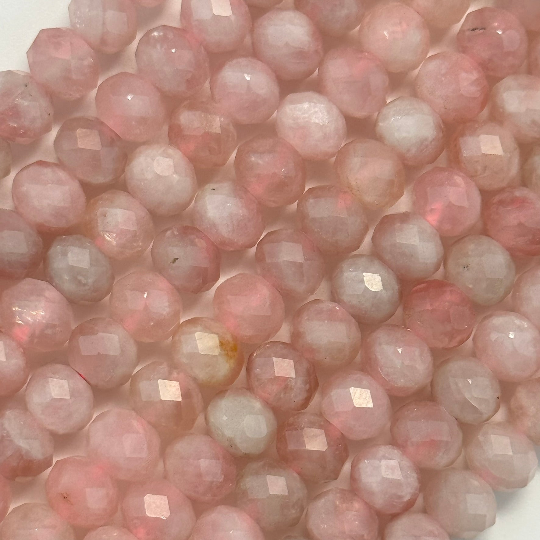 Rose Quartz Faceted Rondelle Beads image 1