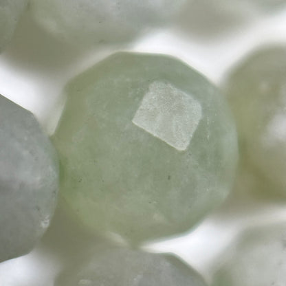 Burmese Green Jade Faceted Round Beads image 1