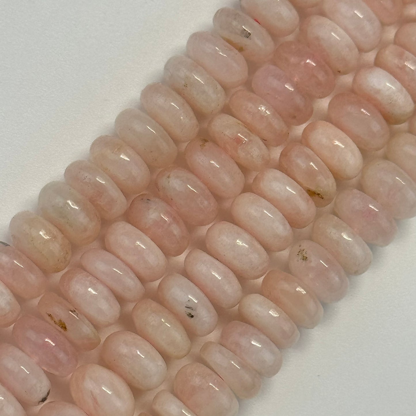 Morganite Rondelle Polished Beads image 0