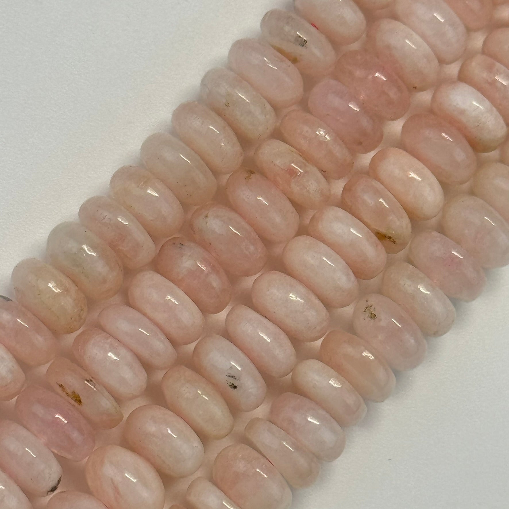 Morganite Rondelle Polished Beads image 0