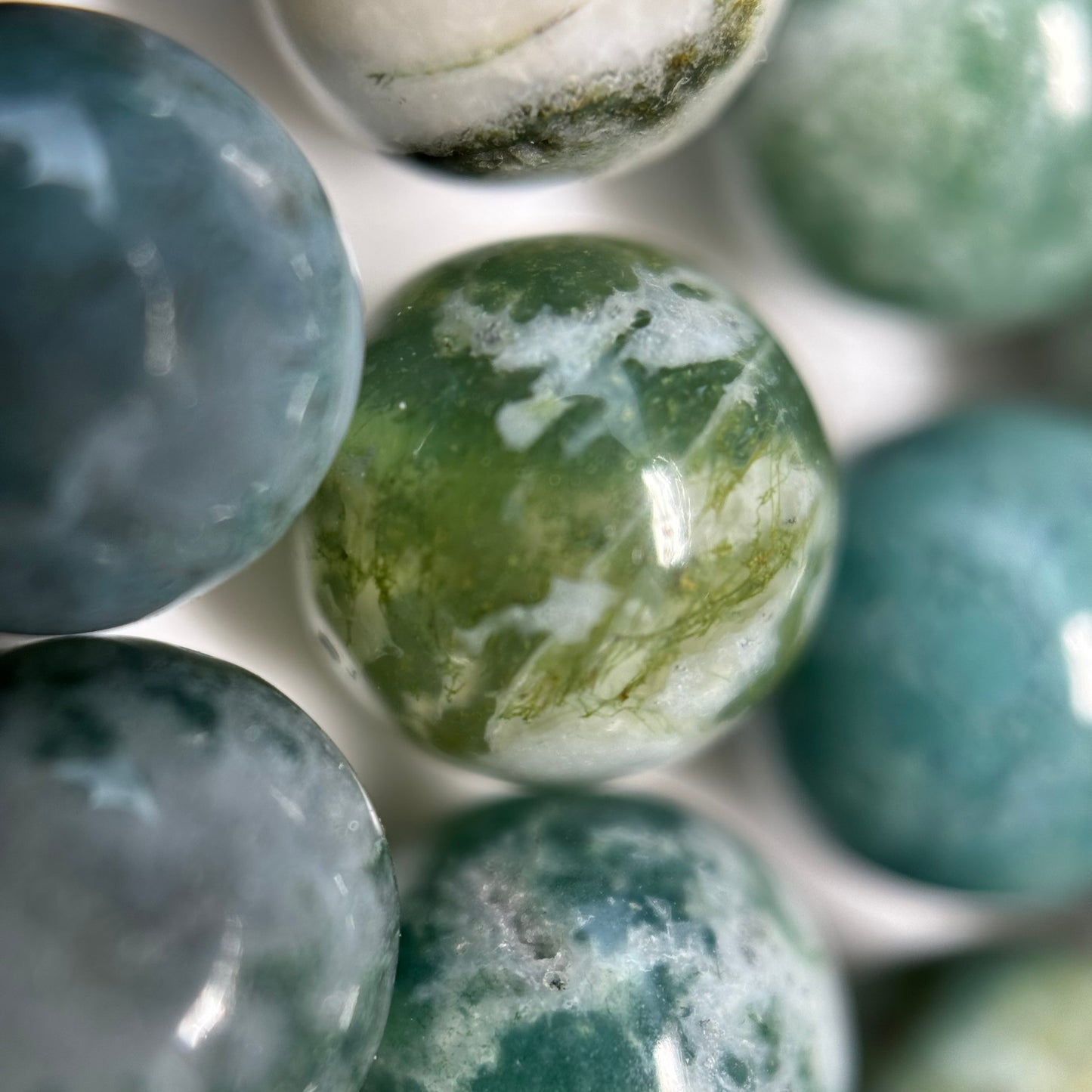 Tree Moss Agate Polished Round Beads image 3