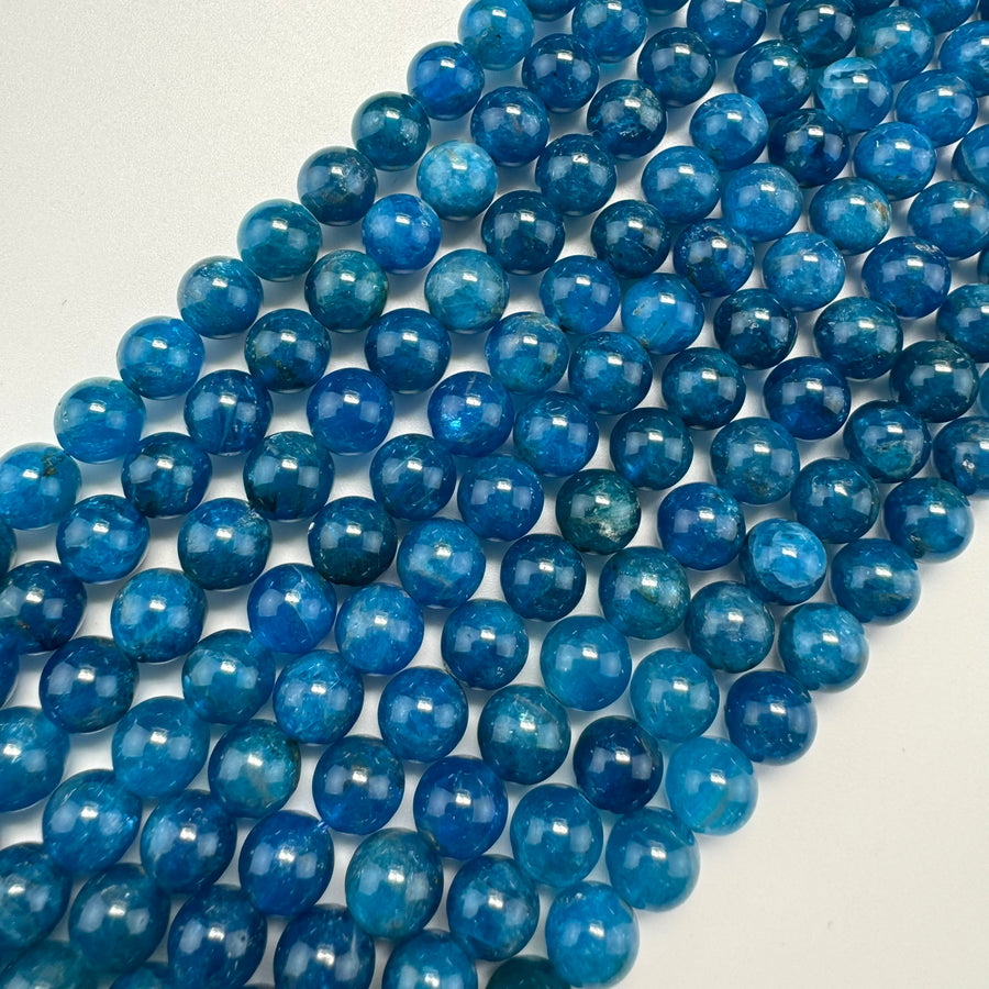 Blue Apatite AAA Polished Round Beads image 0