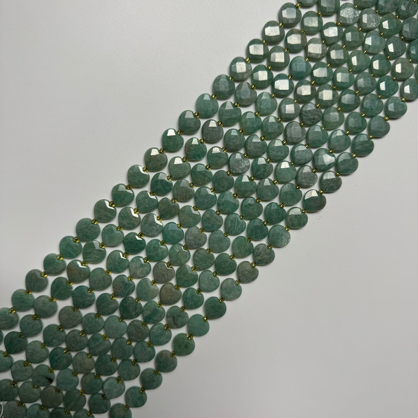 Brazilian Amazonite AAAA Faceted Heart Shape Gemstone Beads image 3