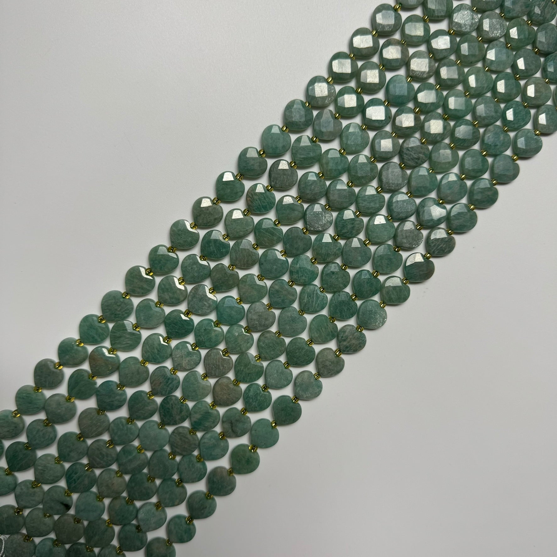 Brazilian Amazonite AAAA Faceted Heart Shape Gemstone Beads image 3