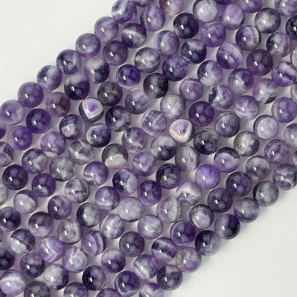 Chevron Amethyst Polished Round Beads image 7