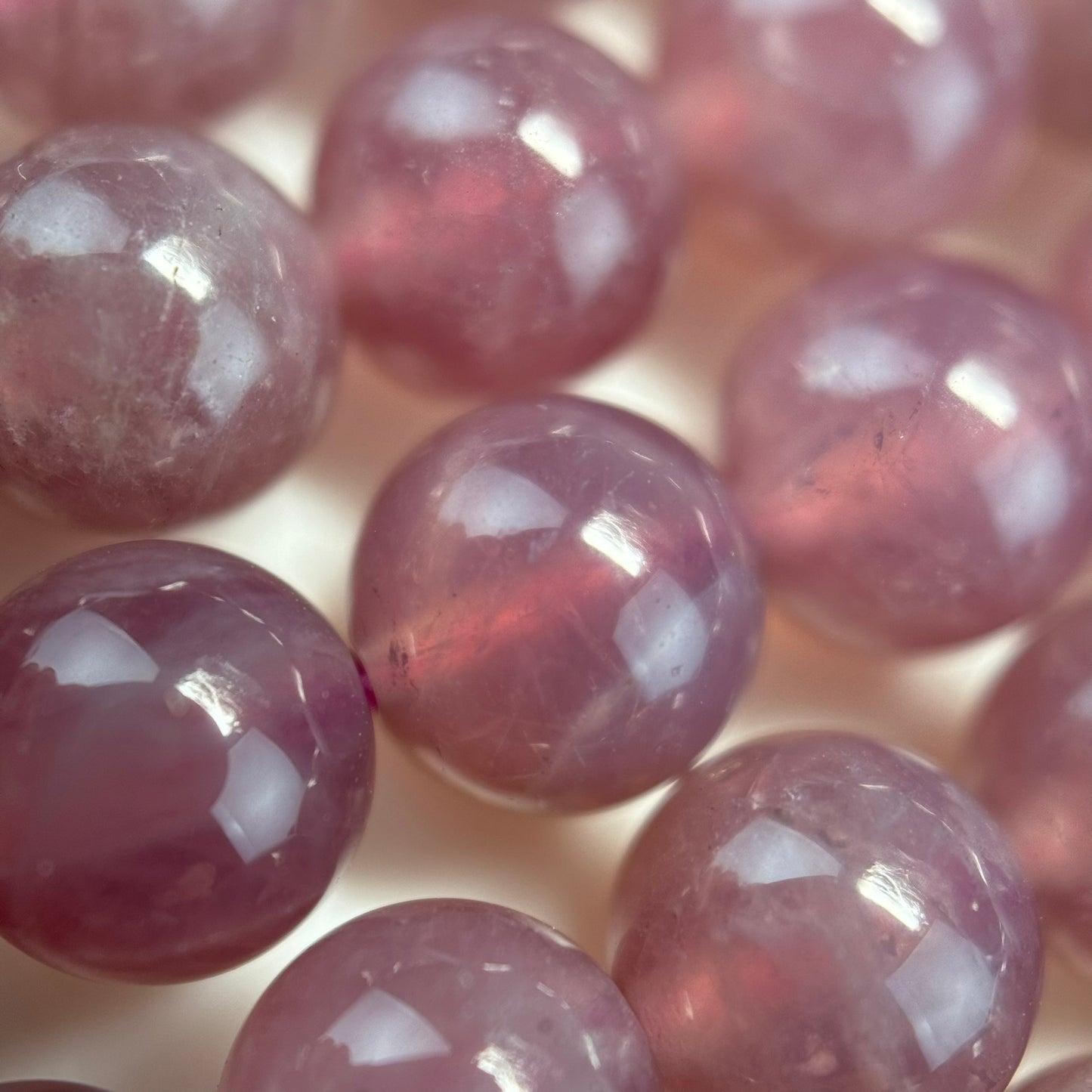 Purple Rose Quartz Polished Round Beads with Star image 8