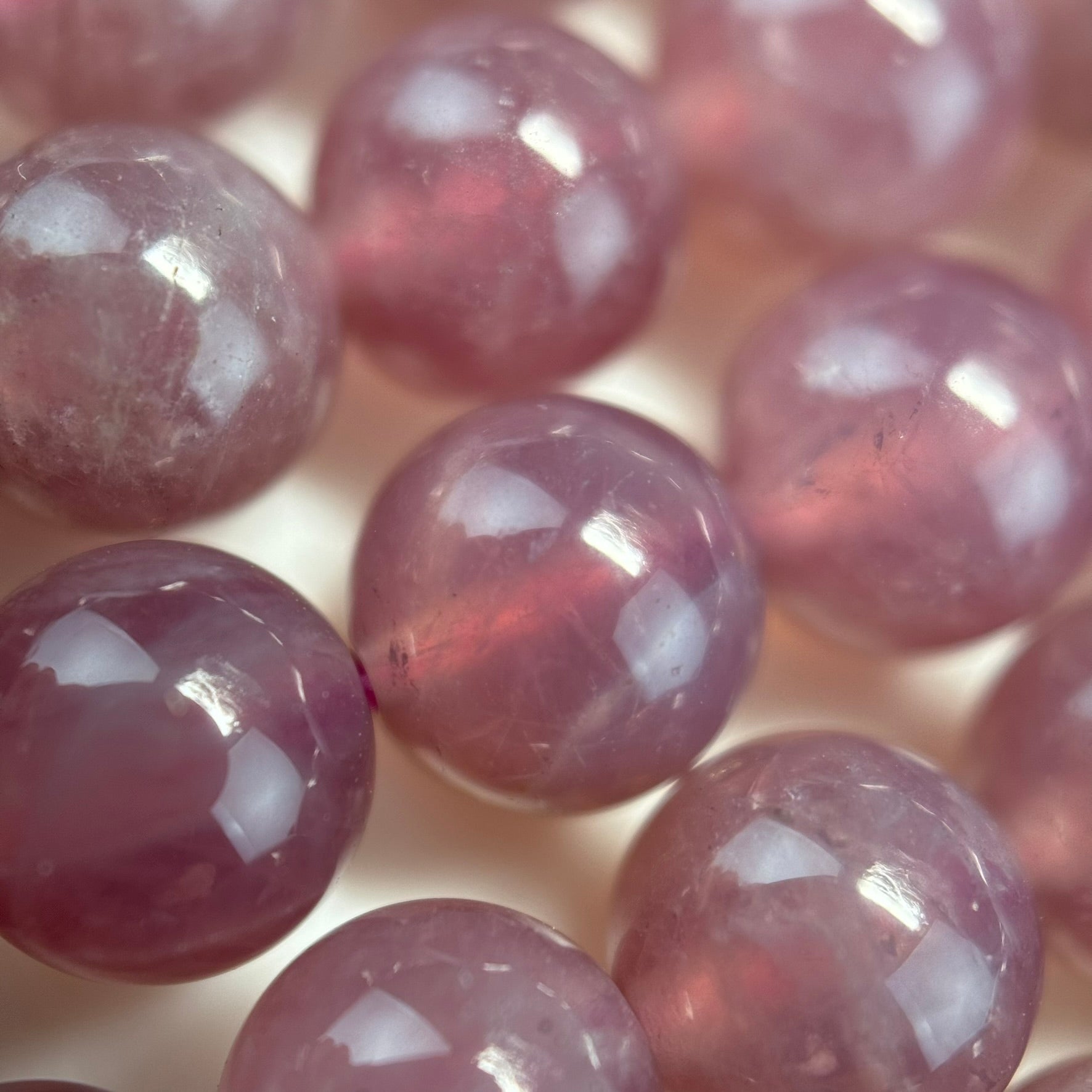 Purple Rose Quartz Polished Round Beads with Star image 8