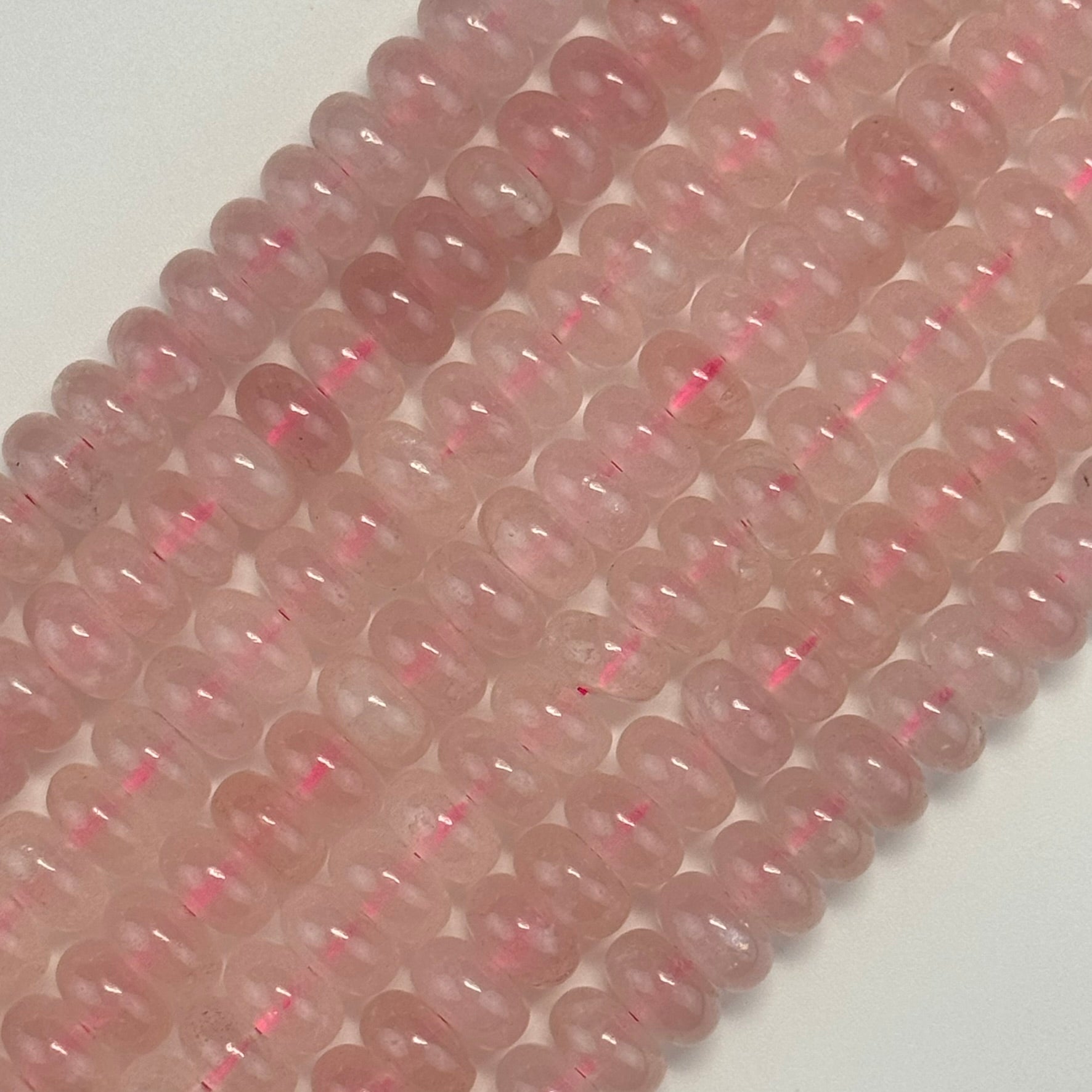 Rose Quartz Rondelle Polished Beads image 3