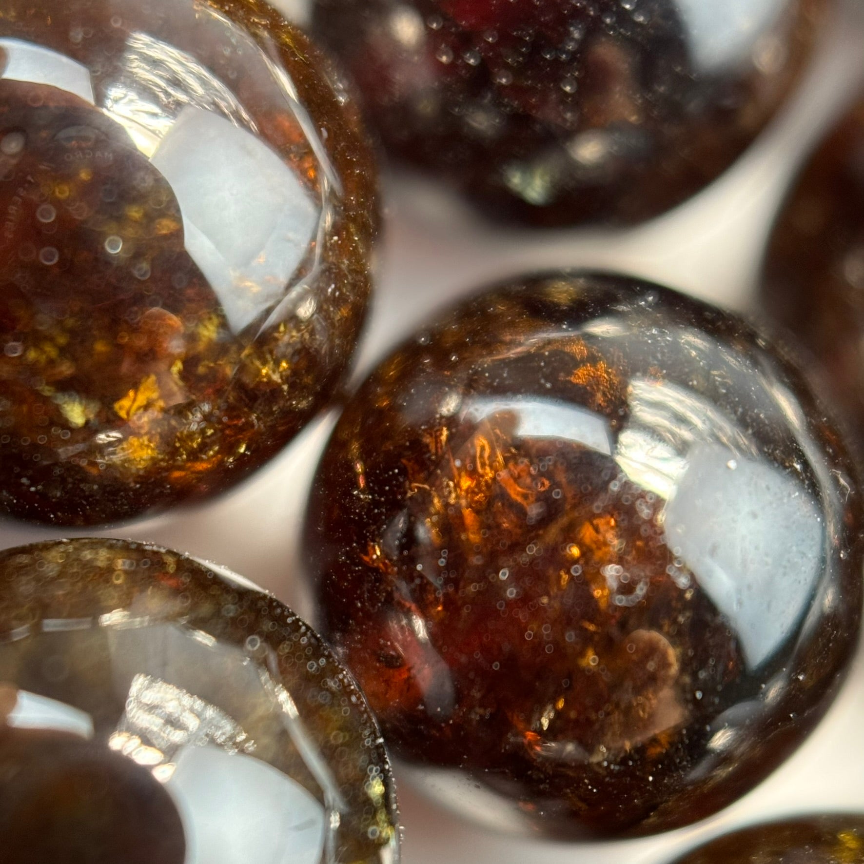 Champagne Garnet Polished Round Beads image 3