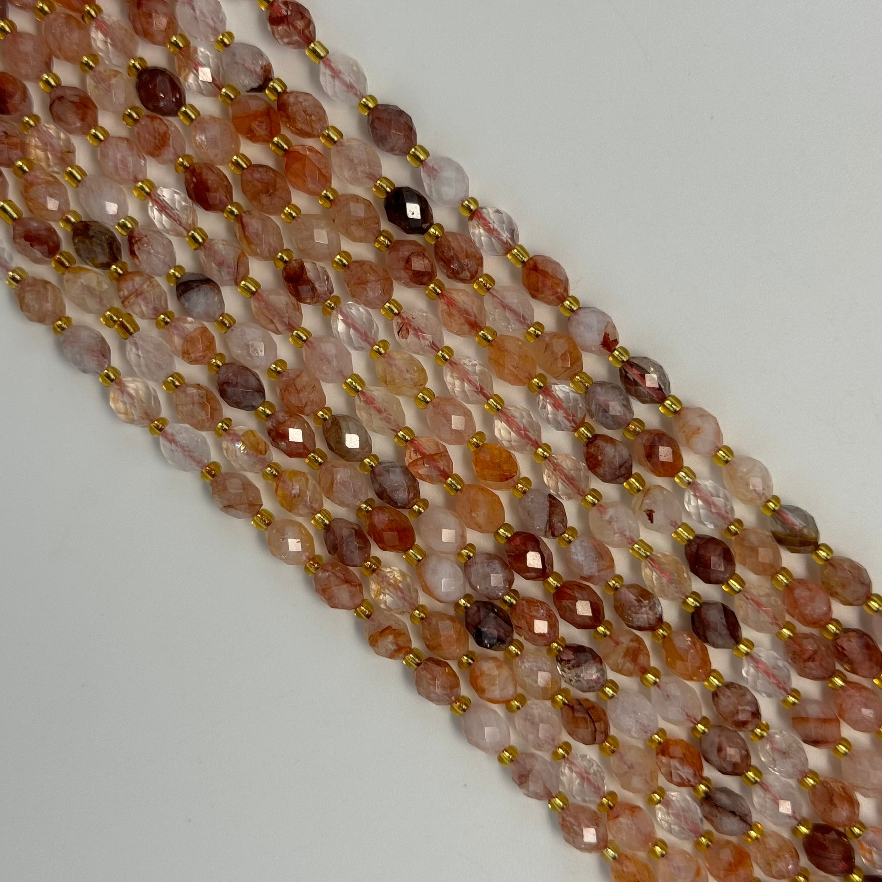 Hematite Quartz Faceted Barrel 8 Beads image 6