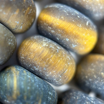 Tiger's Eye Frosted Rondelle Beads image 1