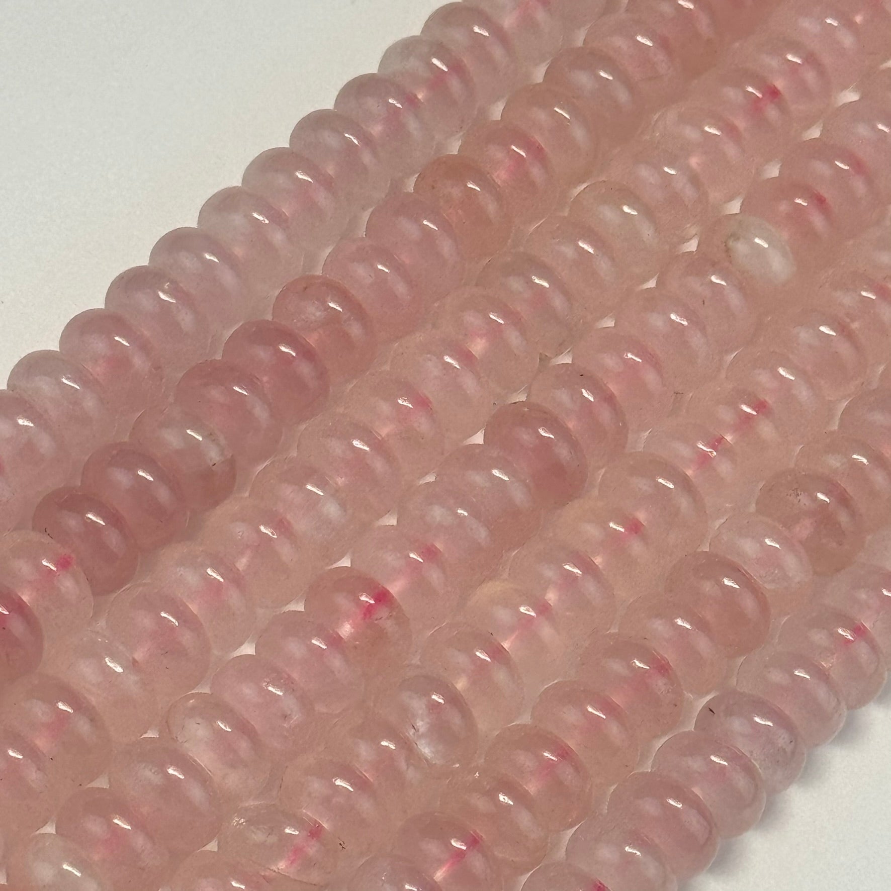 Rose Quartz Rondelle Polished Beads image 5