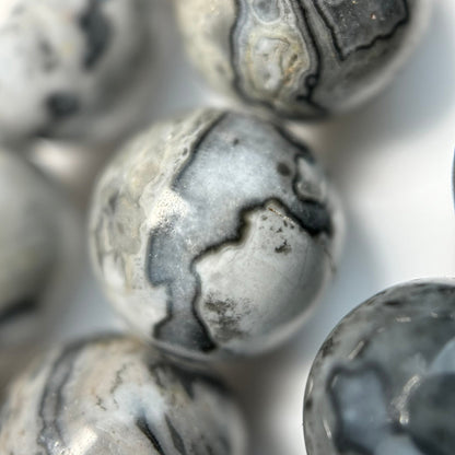 Grey Crazy Lace Agate Polished Round Beads image 3