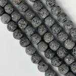 Black Lava Stones Unwaxed Round Beads image 5