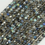Labradorite Single Cut Faceted Rondelle Beads ( AA Quality) image 4