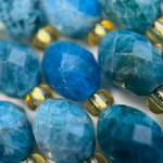 Blue Apatite Faceted Barrel 8 Beads image 1