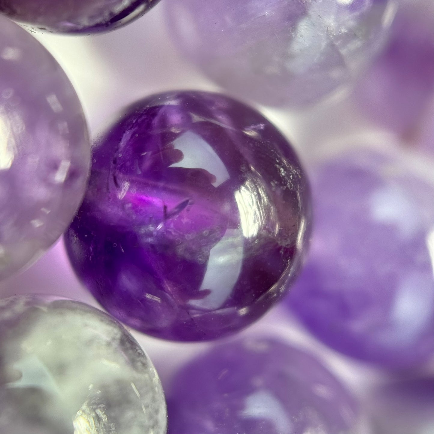 Chevron Amethyst Polished Round Beads image 4