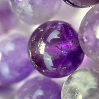 Chevron Amethyst Polished Round Beads image 4