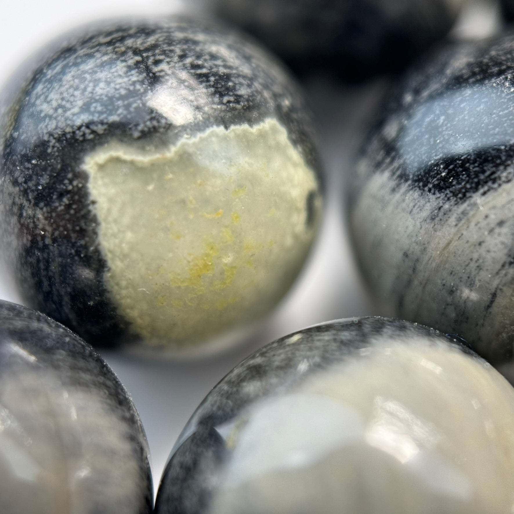 Black Silver Leaf Round Beads image 4